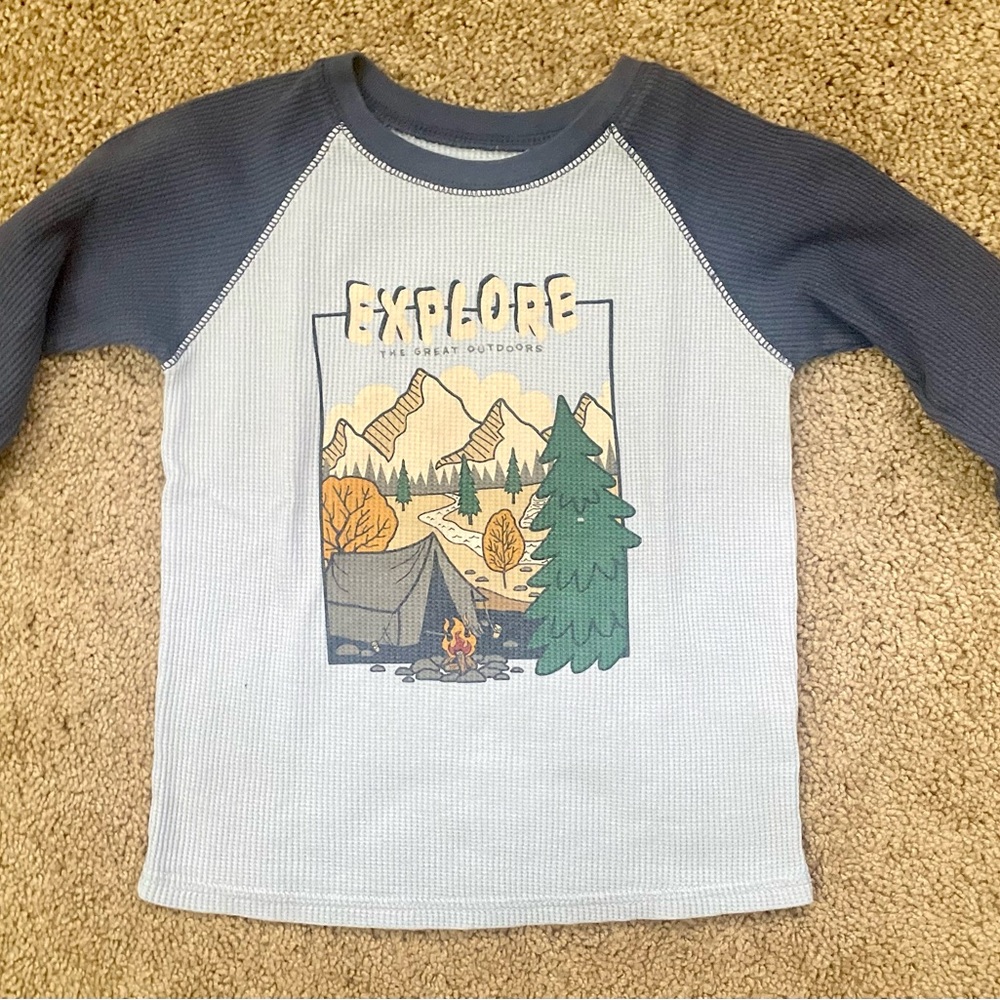 Garanimals Blue Long Sleeve Tee with Outdoor Graphic
